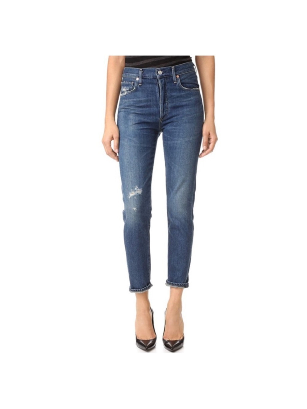 CITIZENS OF HUMANITY Liya High Rise Classic Fit Crop Jeans Premium Vintage 27